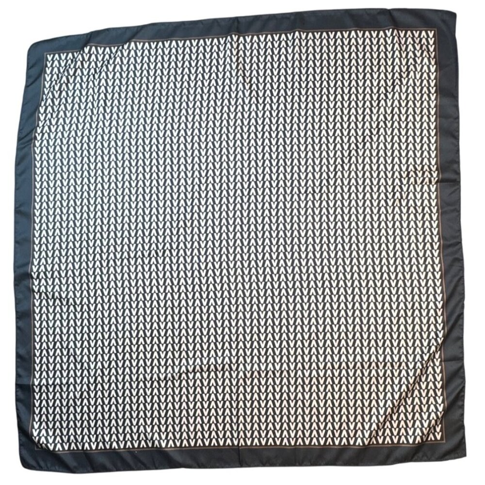 2/$30 NEW Tan Black Brown Geometric Printed Silky Fashion Scarf - Picture 3 of 10